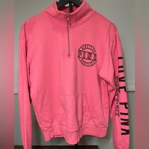 PINK Victoria's Secret Women's Pink 1/4 Zip Pullover Sweatshirt XS